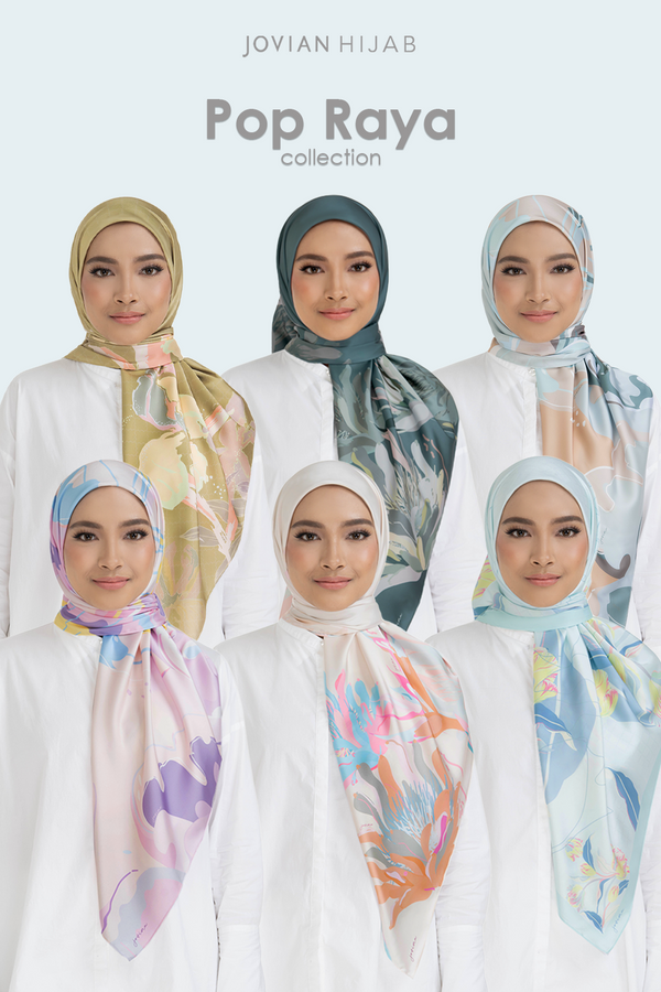 Jovian Hijab | Pop Raya Printed Square Shawl Satin
