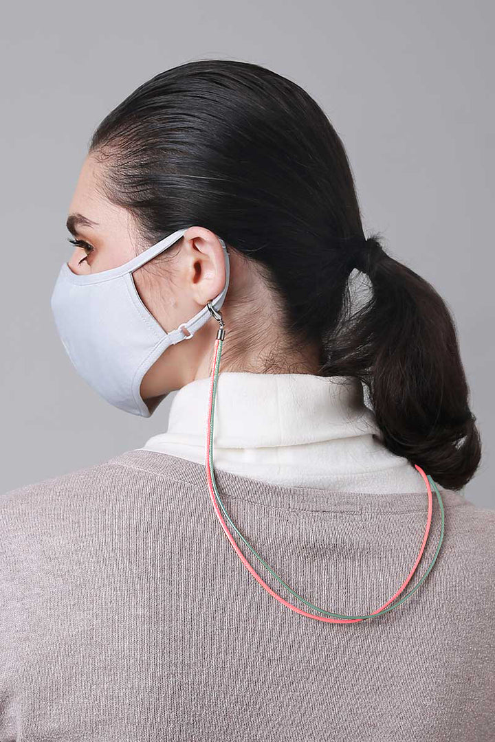 Jovian | Leather Mask String in Pink Grey (6906212122774)