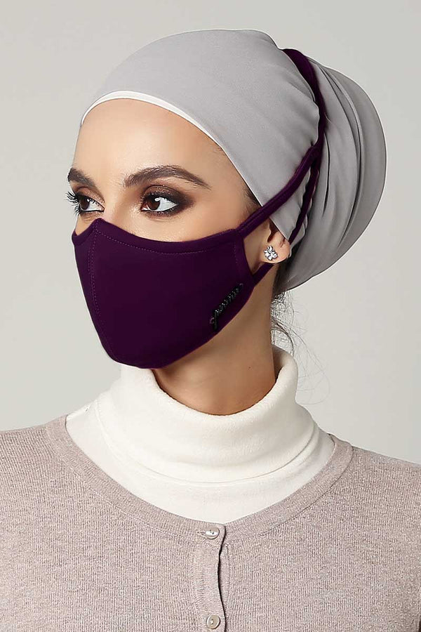 Jovian | Classic Series Hijab Mask for Adult in Aubergine (6904311152790)