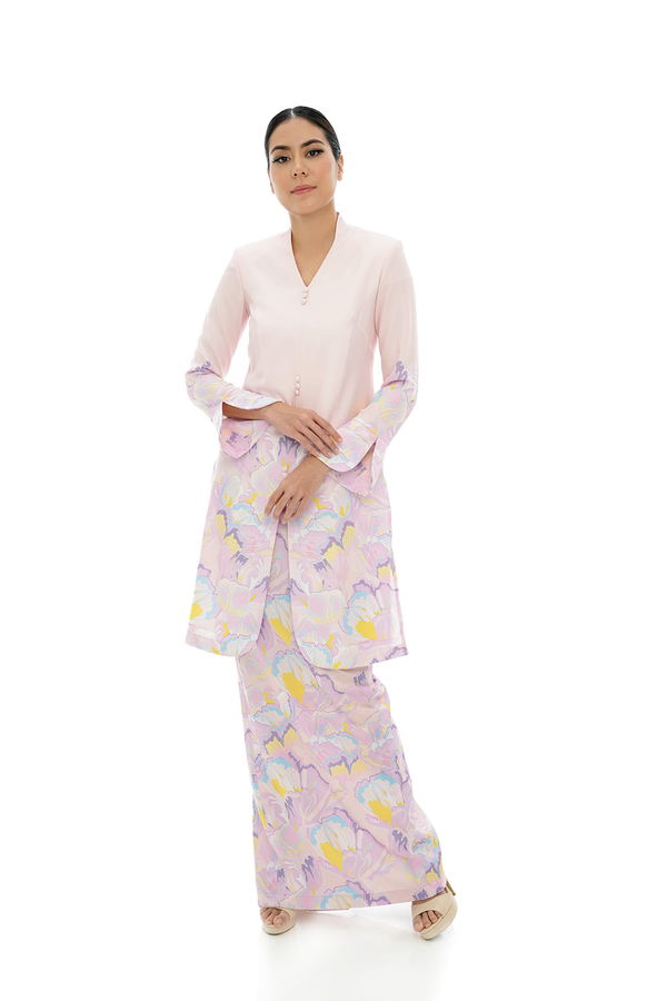 Jovian Pop Raya | Amalia Modern Long Kebaya in Lilac Pink (8161809432806)
