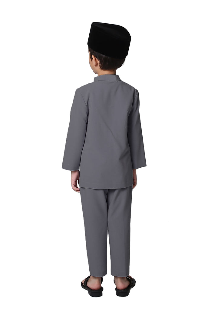 Jovian Men | Baby Rifqi Modern Baju Melayu In Dark Grey (6902888202390)