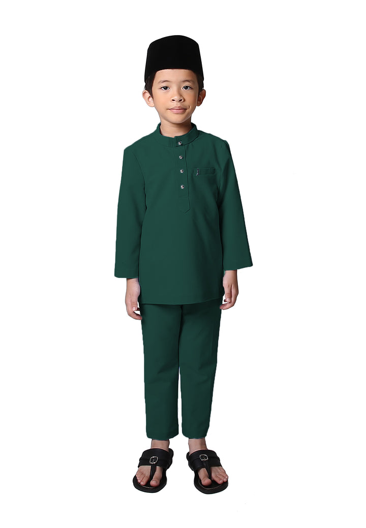 Jovian Men | Baby Rifqi Modern Baju Melayu In Dark Green (6902887710870)