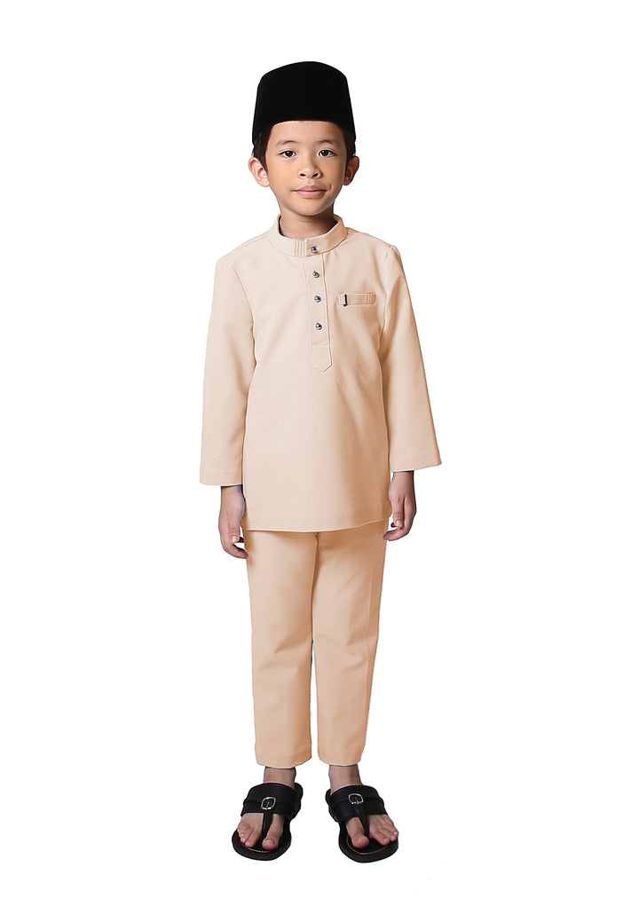 Jovian Men | Baby Rifqi Modern Baju Melayu In Beige Cream (6902885580950)