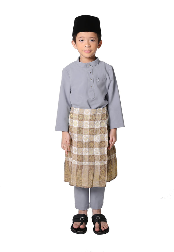 Jovian Men | Baby Rifqi Modern Baju Melayu In Ash Grey (6902885515414)