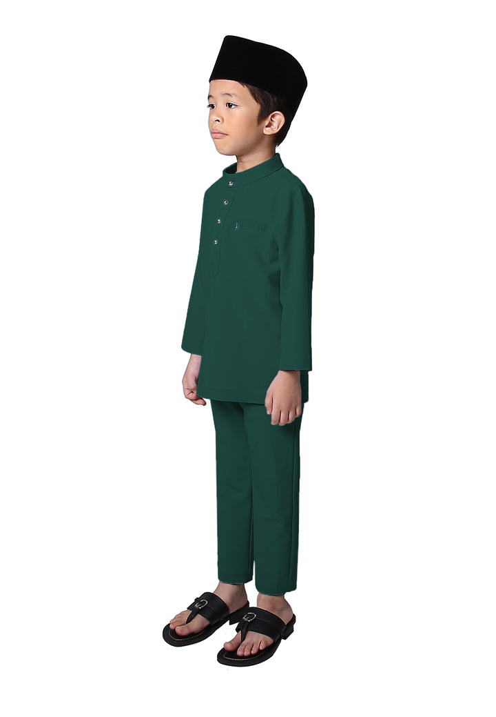 Jovian Men | Baby Rifqi Modern Baju Melayu In Dark Green (6902887710870)