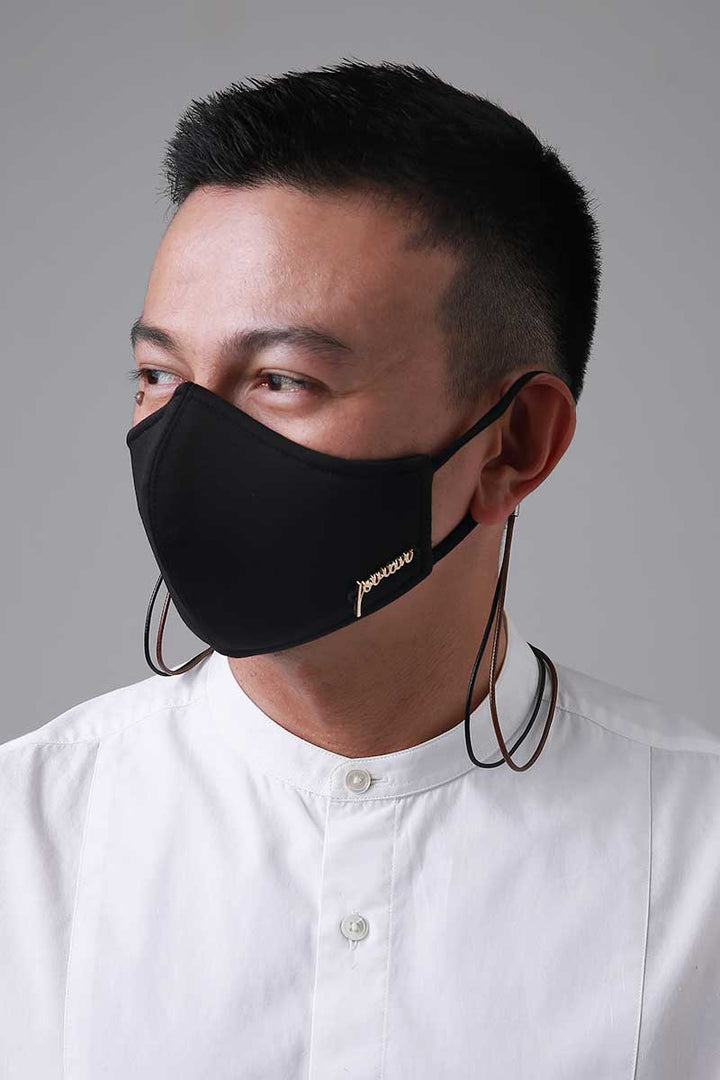 Jovian | Leather Mask String in Black Coffee (6904539676822)