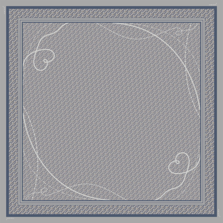 Jovian Hijab | Monogram Pearl Viola Printed Satin Square Shawl (8092366930150)