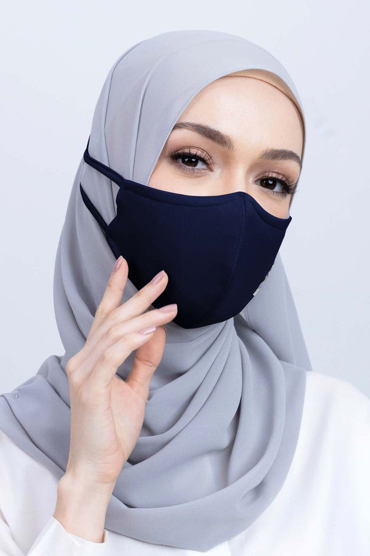 Jovian | Classic Hijab Mask In Navy Blue (7236325245078)