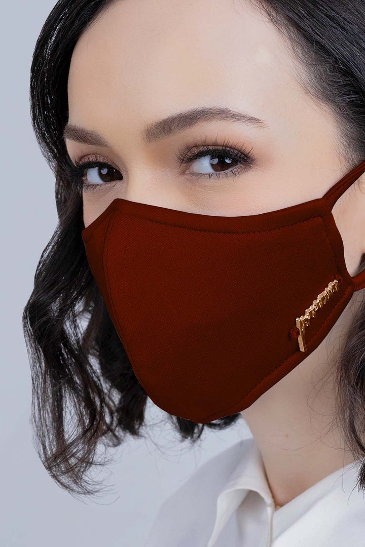 Jovian | Unisex Classic String Mask in Brick Red (7465093136614)