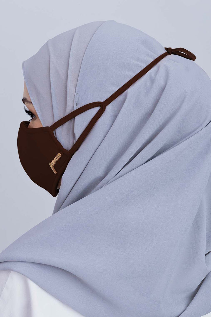 Jovian | Classic Hijab Mask In Dark Brown (7465102704870)