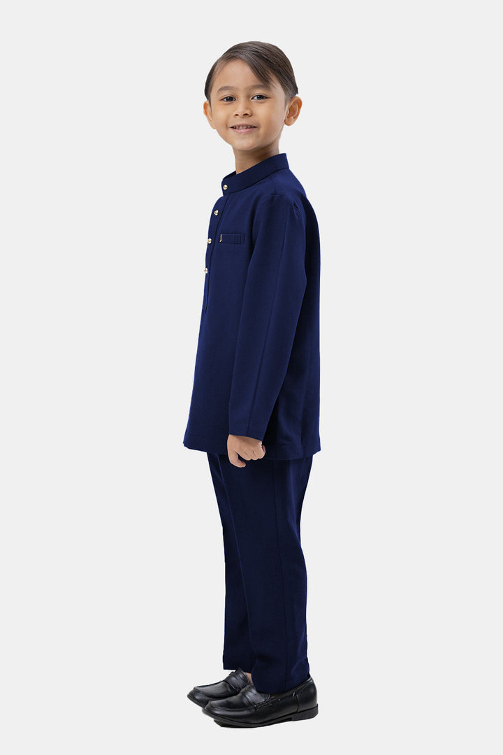 Jovian Men | Baby Aqeef Modern Baju Melayu In Navy Blue (7727277244646)
