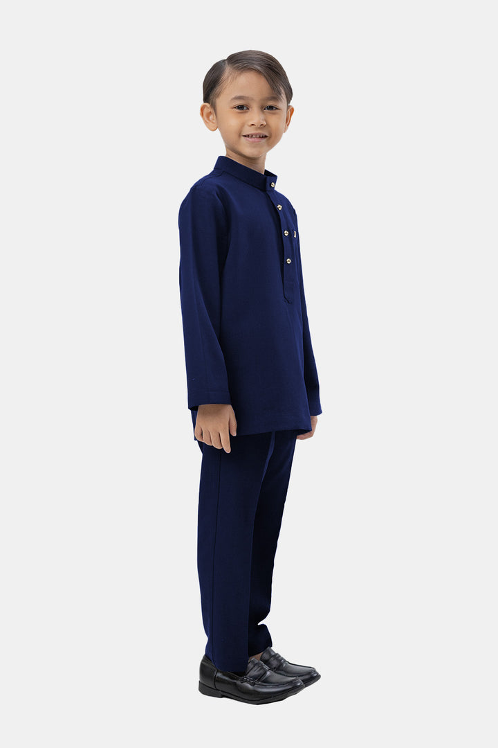 Jovian Men | Baby Aqeef Modern Baju Melayu In Navy Blue (7727277244646)