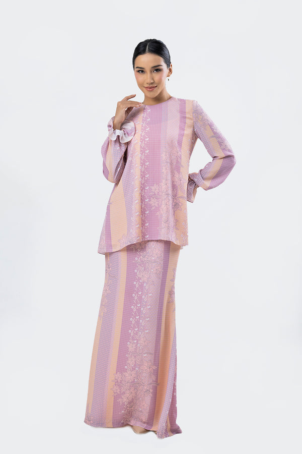 Nusantara | Widuri Cuffed Sleeve Modern Kurung In Mauve Pink (7751610925286)