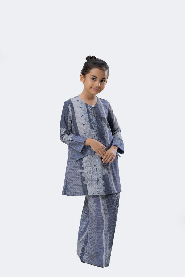 Nusantara | Kids Laila Modern Kurung In Silver Black (7861263106278)