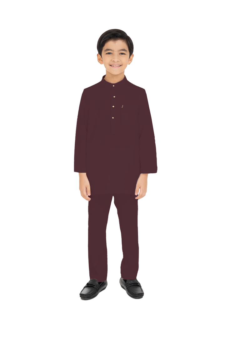 Jovian Men Kids | Aqeef Modern Baju Melayu in Plum (8162323398886)