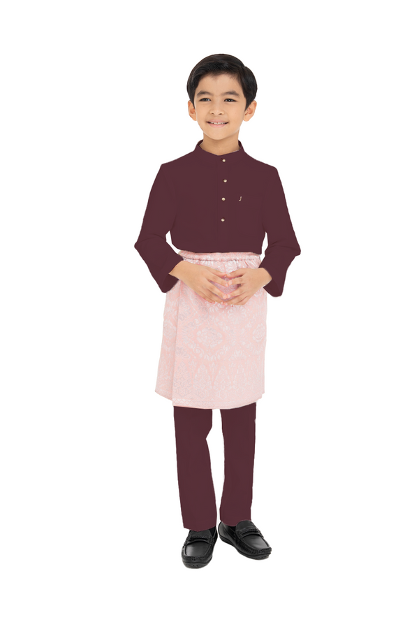 Jovian Men Kids | Aqeef Modern Baju Melayu in Plum (8162323398886)