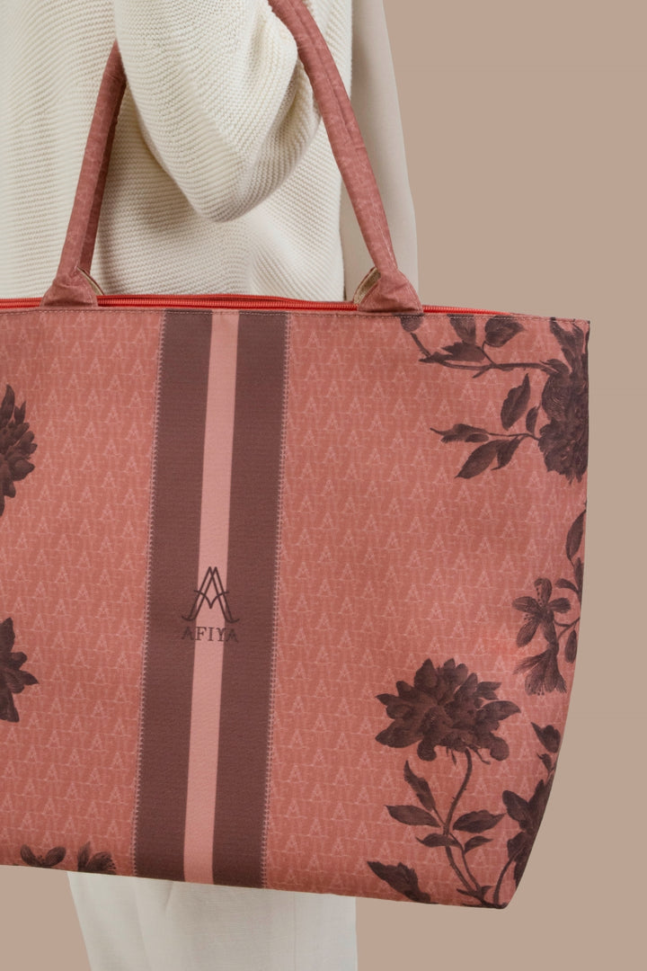 Jovian x Afiya Tote Bag | Heather Series in Pink Maroon (8259806036198)