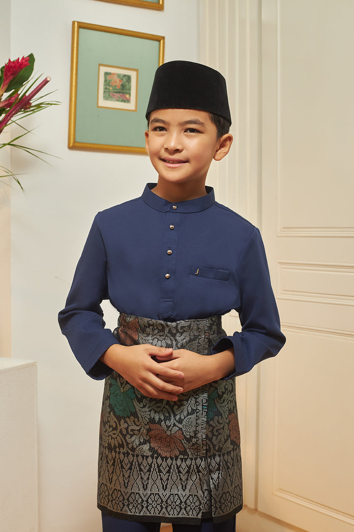 Jovian Men Kids | Adam Baju Melayu in Navy Blue (8453784142054)