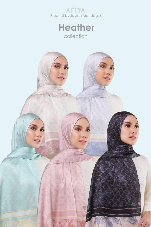 Jovian x Afiya Hijab | Monogram Long  Shawl Heather
