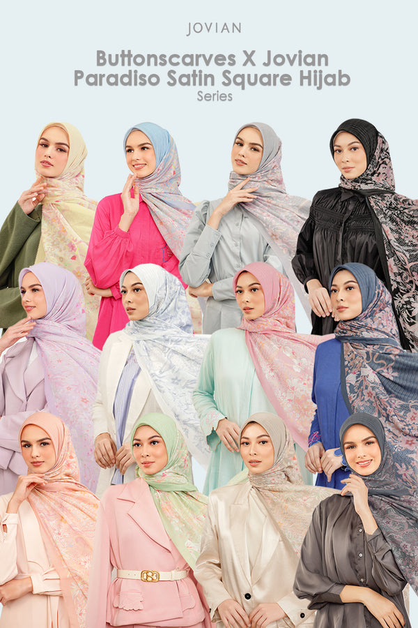 Buttonscarves X Jovian | Paradiso Satin Square Hijab