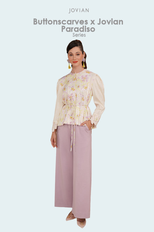 Buttonscarves X Jovian | Paradiso Phoebe Blouse in Cannoli Cream (8352154747110)