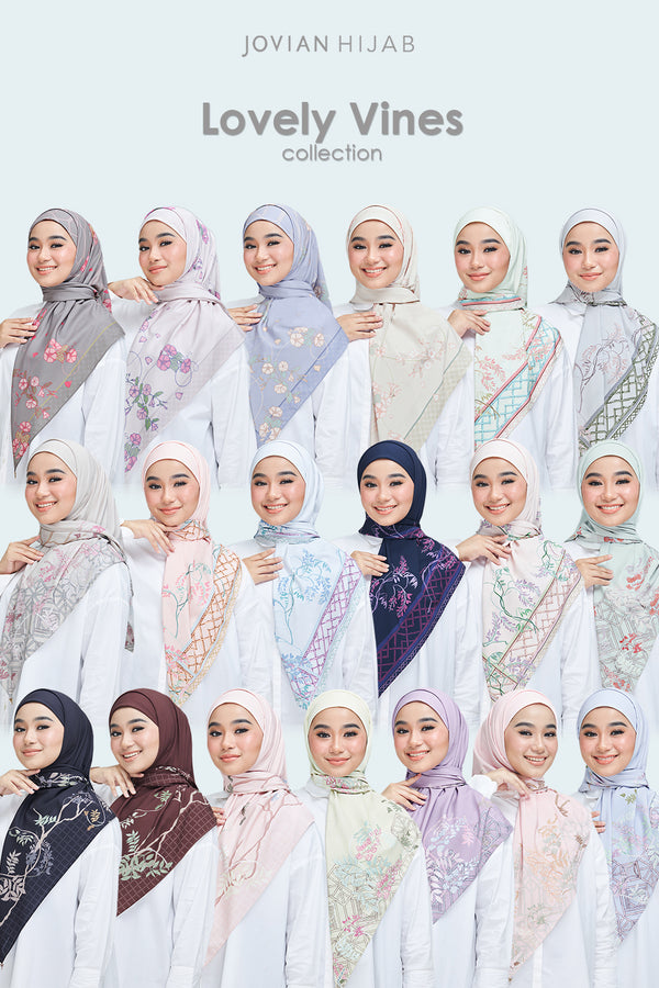 Jovian Hijab l Lovely Vines Classic Printed Square Shawl