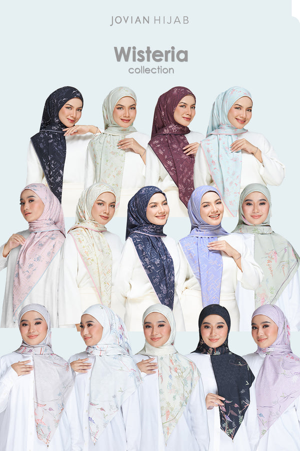 Jovian Hijab l Wisteria Classic Printed Square Shawl