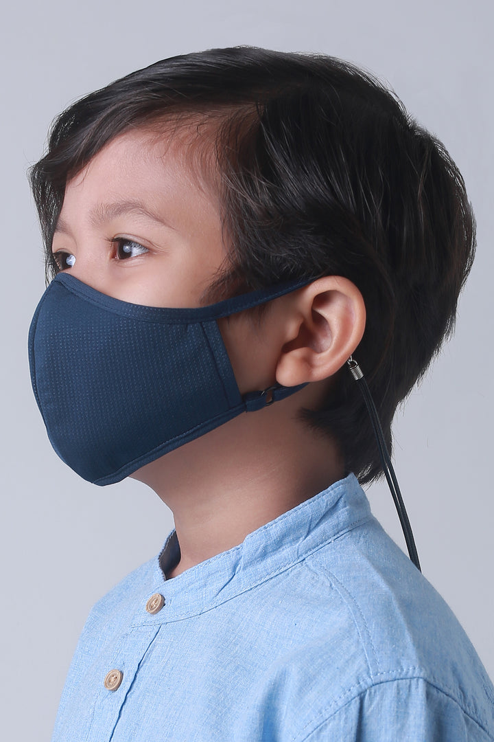 Jovian | Leather Mask String For Kids in Black (6904546361494)