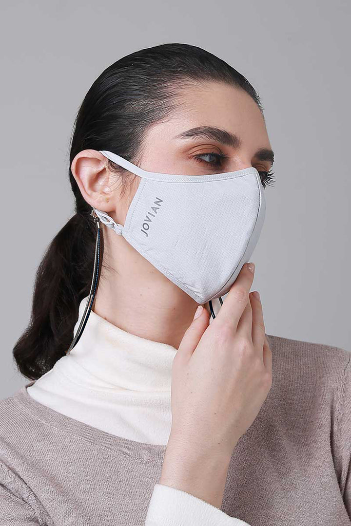 Jovian | Leather Mask String in Blue Grey (6906202390678)