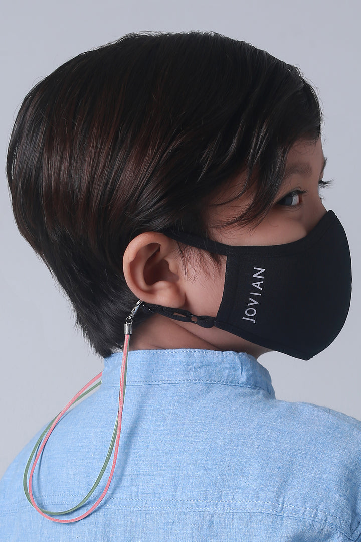 Jovian | Leather Mask String For Kids in Pink Grey (6904533745814)
