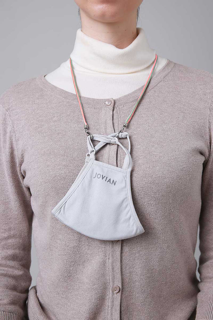 Jovian | Leather Mask String in Pink Grey (6906212122774)