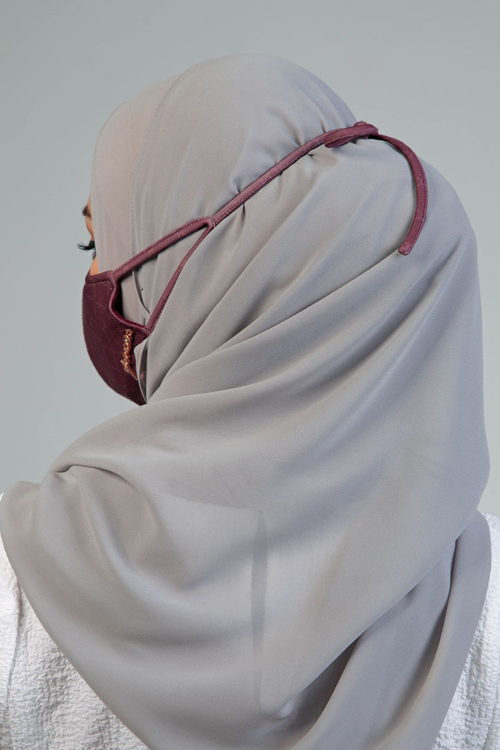 Jovian | Monogram Series Hijab Mask In Maroon (6949289263254)