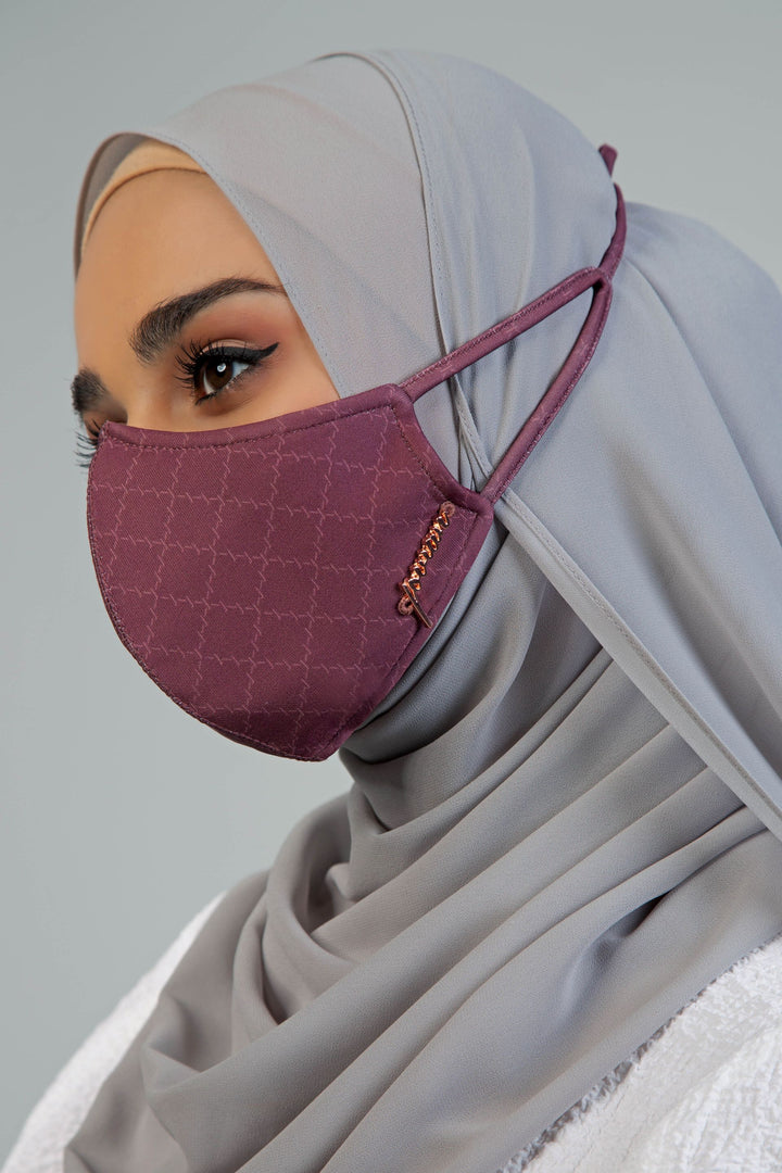 Jovian | Monogram Series Hijab Mask In Maroon (6949289263254)