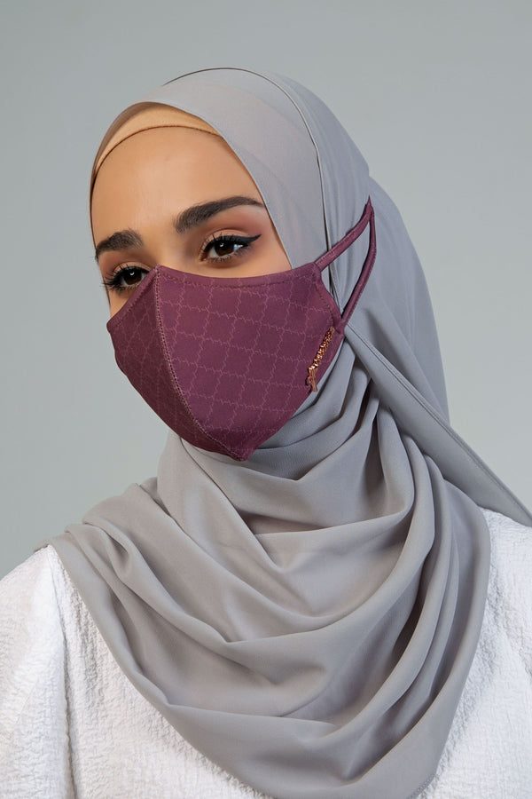 Jovian | Monogram Series Hijab Mask In Maroon
