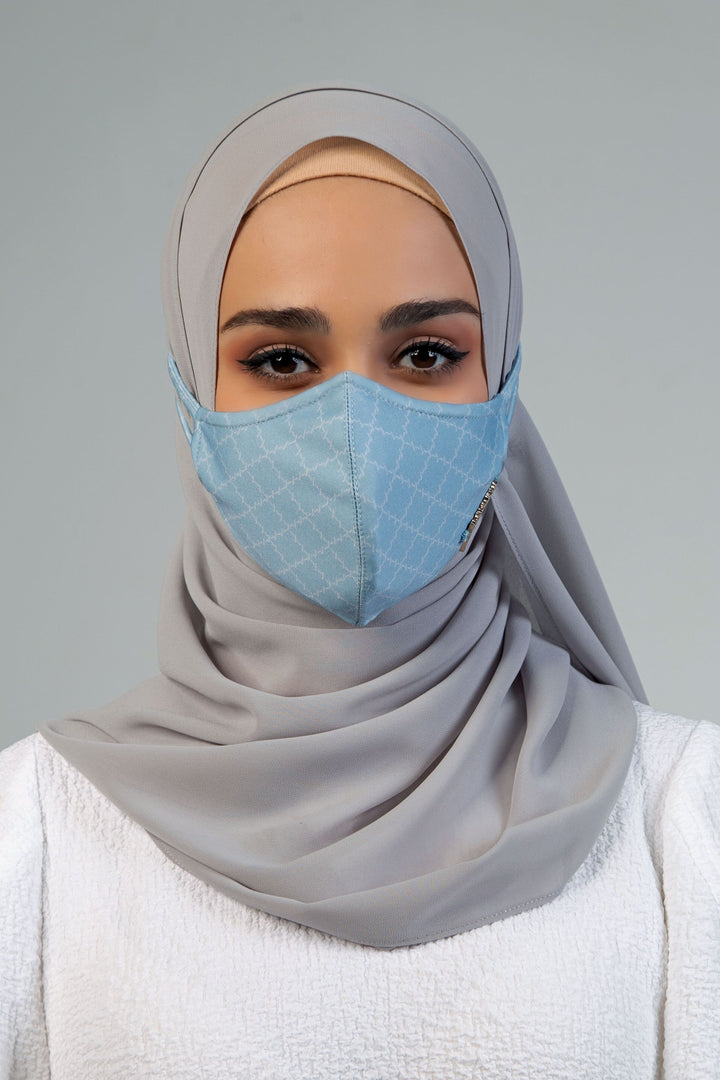 Jovian | Monogram Series Hijab Mask In Soft Denim (6949291655318)