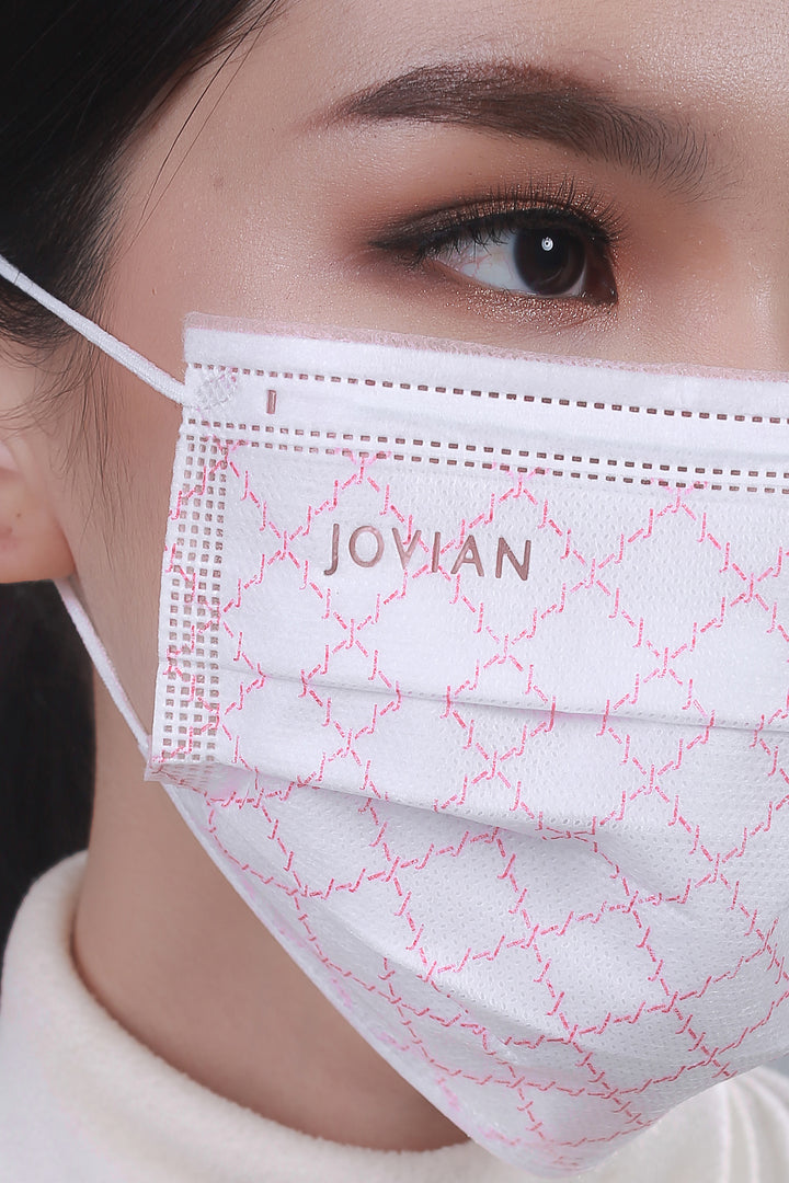 Jovian | Disposable 3Ply Pink Monogram Mask (6902984999062)