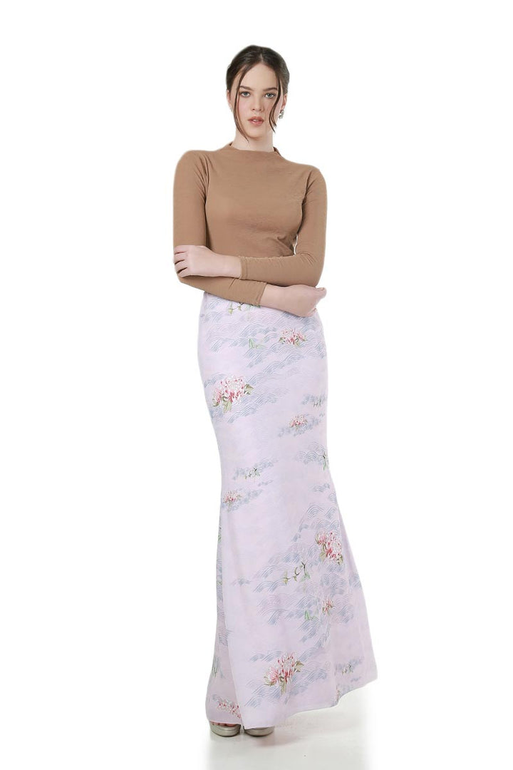 Chinoiserie | Yuki Flared Sleeves Modern Kurung Bottom in Soft Pink (6896880091286)