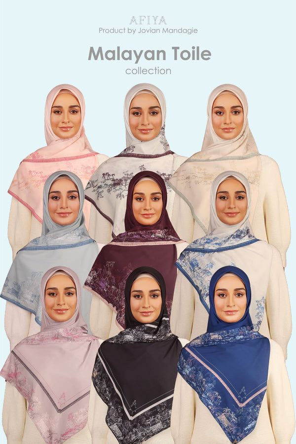 Jovian x Afiya Hijab | Malayan Toile Series Printed Square Shawl