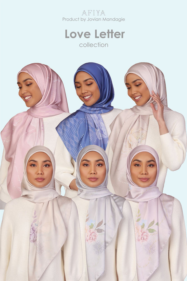 Jovian x Afiya Hijab | Love Letter Series Printed Square Shawl
