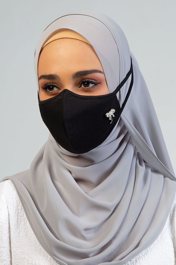 Jovian | Ribbon Series Hijab in Silver Black
