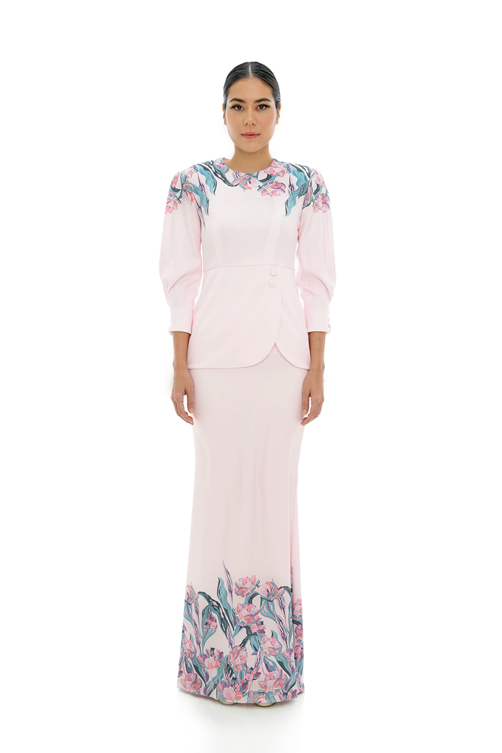 Jovian Pop Raya | Natasha Modern Peplum Kurung in Light Pink (8161805730022)