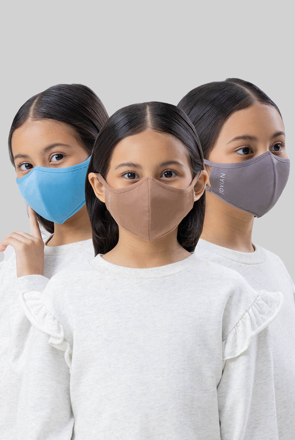 Jovian | Unisex Ultralight Denim Mask 3 Pack for Kids