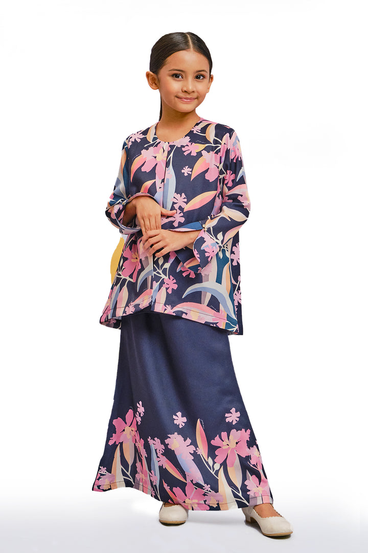 Florascene |Iris Peplum Modern Kurung for Kids in Pink Blue (7689138798822)