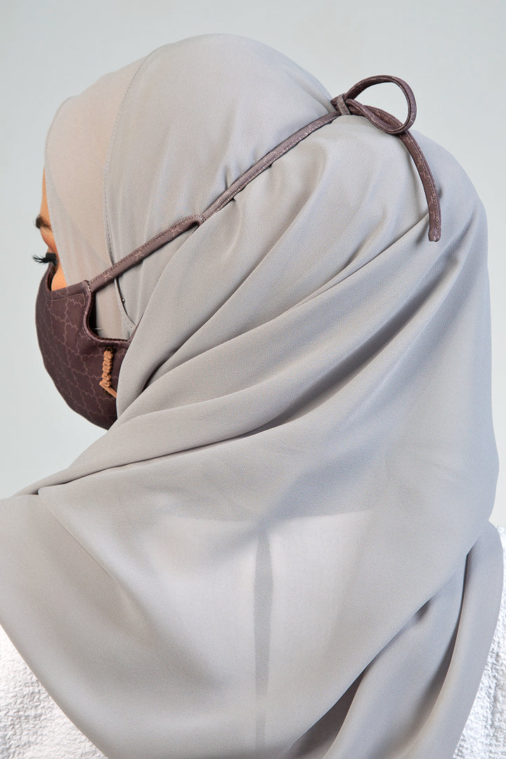 Jovian | Monogram Series Hijab Mask In Coffee Brown (6949294964886)