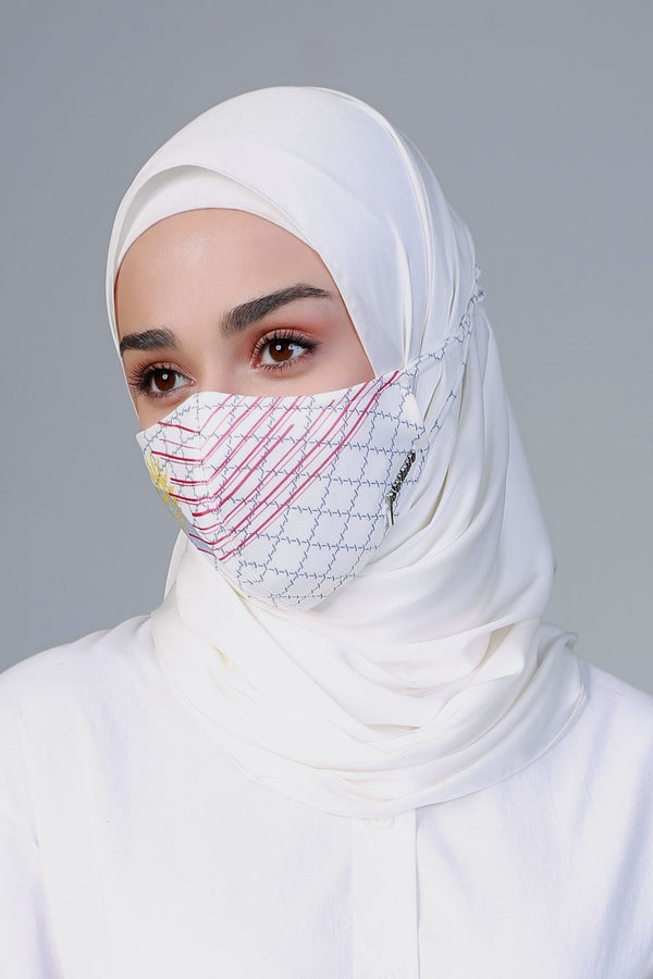 Jovian | Jalur Gemilang Series Hijab in Off White