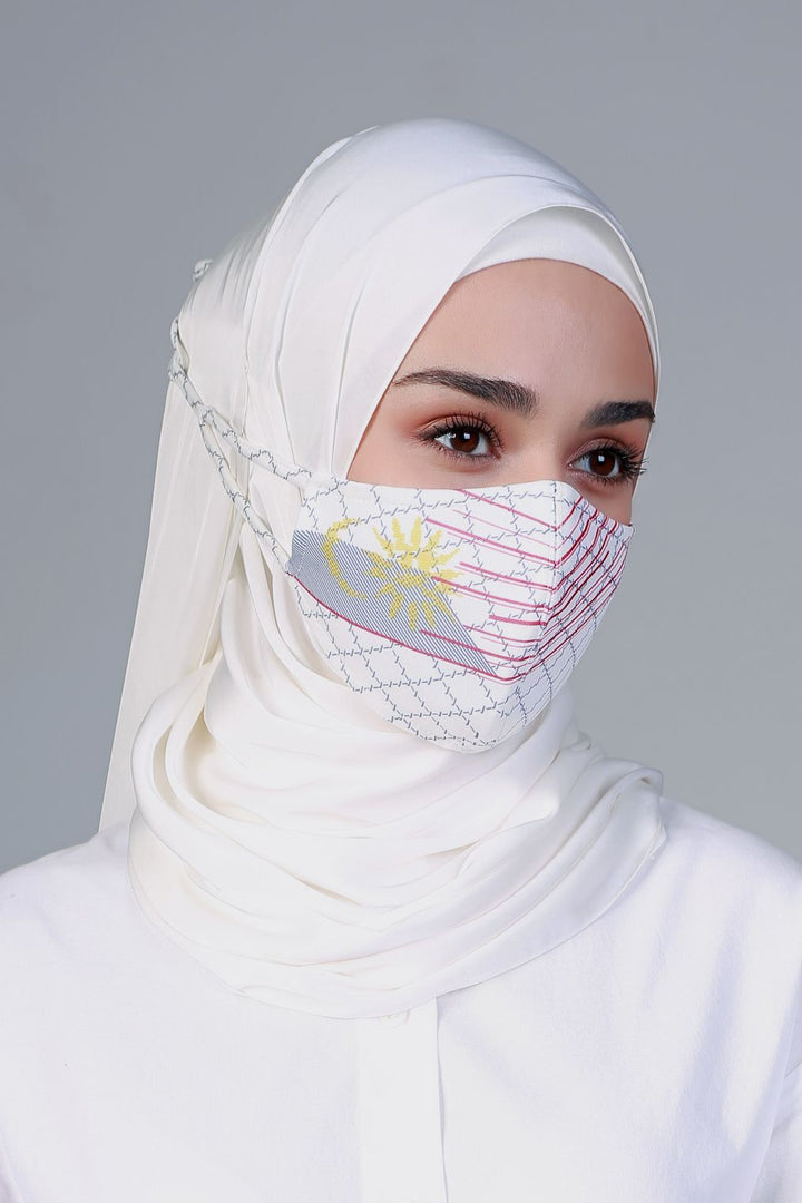 Jovian | Jalur Gemilang Series Hijab in Off White (7047084376214)