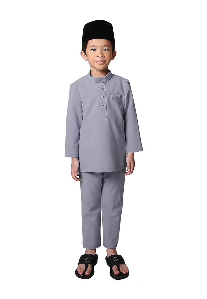 Jovian Men | Baby Rifqi Modern Baju Melayu In Ash Grey (6902885515414)