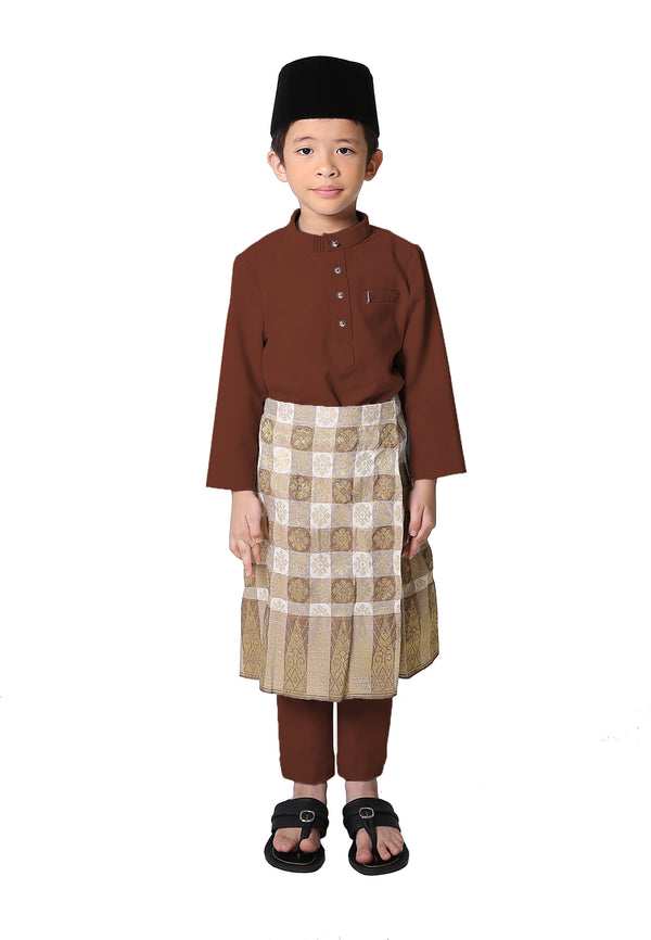 Jovian Men | Baby Rifqi Modern Baju Melayu In Chocolate Brown (6902886367382)