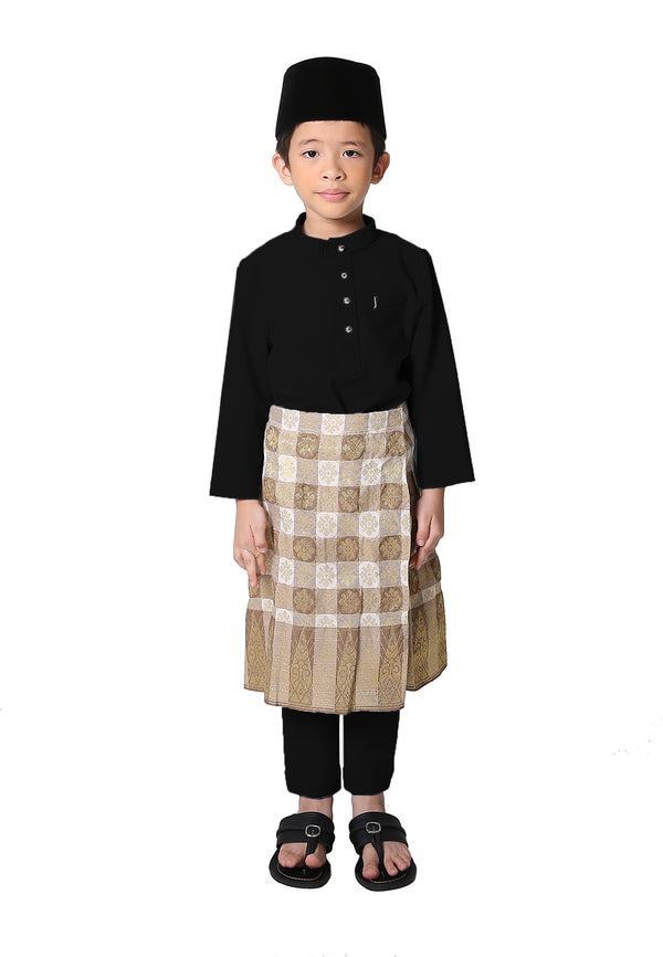 Jovian Men | Baby Rifqi Modern Baju Melayu In Jet Black (6902889349270)