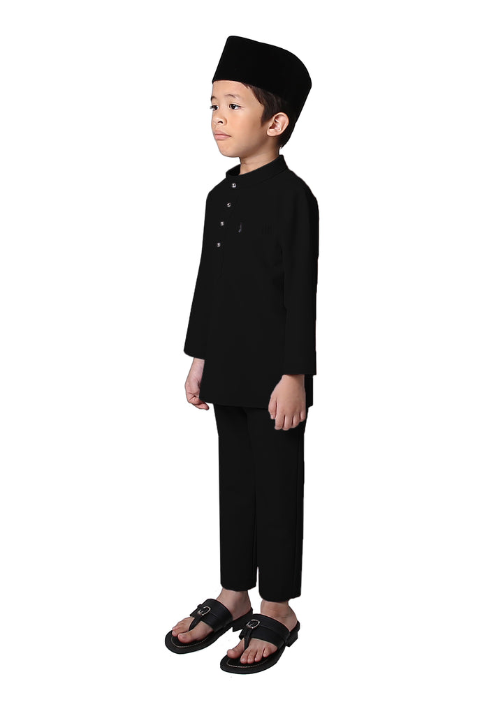 Jovian Men | Baby Rifqi Modern Baju Melayu In Jet Black (6902889349270)